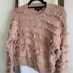 Cotton Candy LA from Pacsun pink fringe detailed knit sweater.